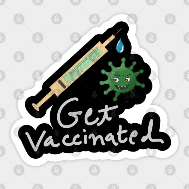 Get Vaccinated Sticker by Joker & Angel